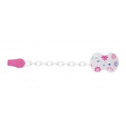CHICCO CLIPS CON CADENA ROSA